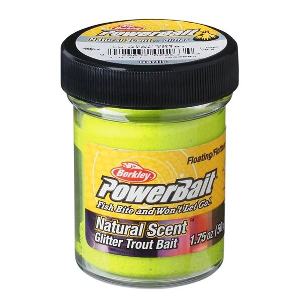 Berkley PowerBait® Forellenteig GARLIC CHARTREUS GLITTER floating