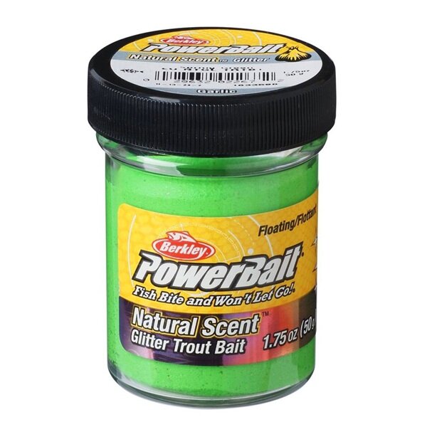 Berkley PowerBait® Forellenteig GARLIC SPRING GREEN GLITTER floating