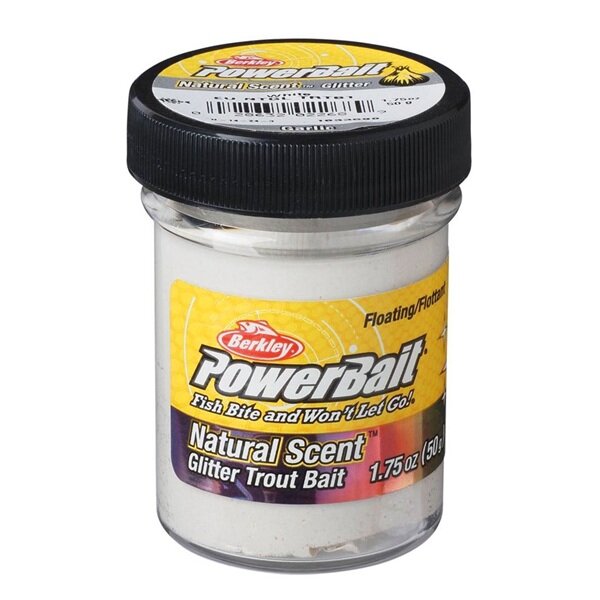Berkley Powerbait® Forellenteig GARLIC WHITE GLITTER floating