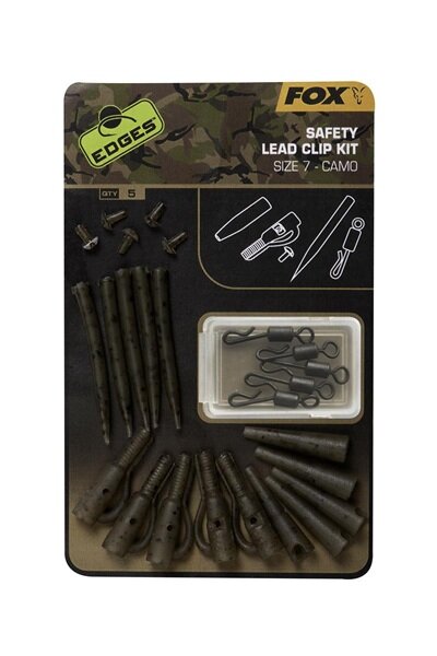 Fox Edges Camo Safety Lead Clip Kit Size 7