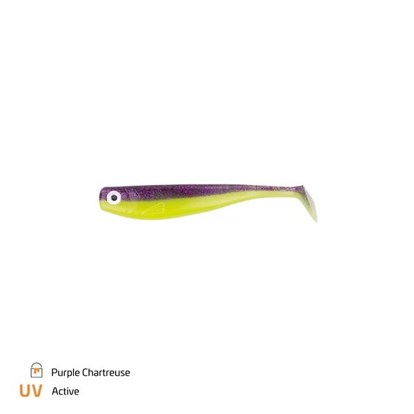 Zeck Zander Gummi 9cm Purple Chartreuse (UV) | 3 pcs