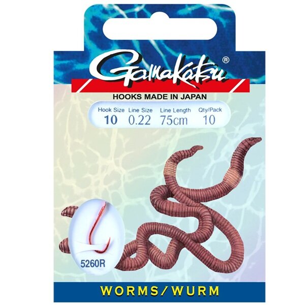 Gamakatsu Wurmhaken Gr.4 | 0.30mm 75cm