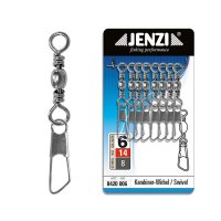 Jenzi Nickel Karabiner-Wirbel / Swivel Gr.6