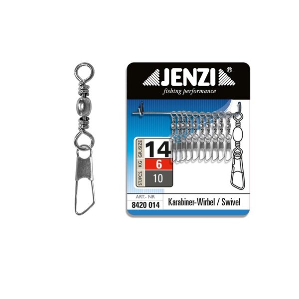 Jenzi Nickel Karabiner-Wirbel / Swivel Gr. 14
