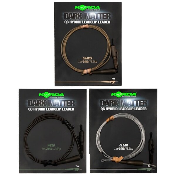 Korda Dark Matter Leader QC Hybrid Clip 100cm 40lb Weed