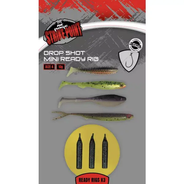Fox Rage Drop Shot Ready Rigs Mini Size 4 / 3 Stk.