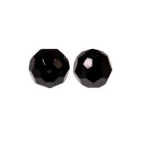 Zeck Faceted Glass Bead 6mm | Black | 10 Pcs