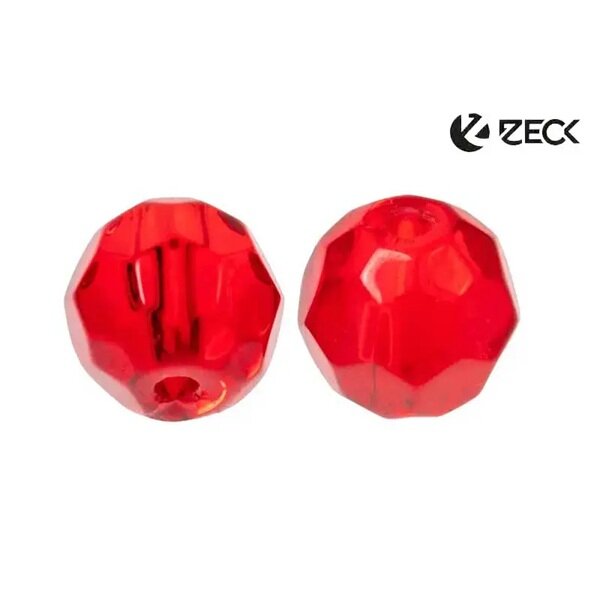 Zeck Faceted Glass Bead 8mm | Red | 10 Pcs